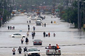 Tropical Storm Surviros in Flodded Streets